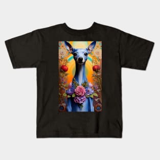 Floral Whippet Kids T-Shirt